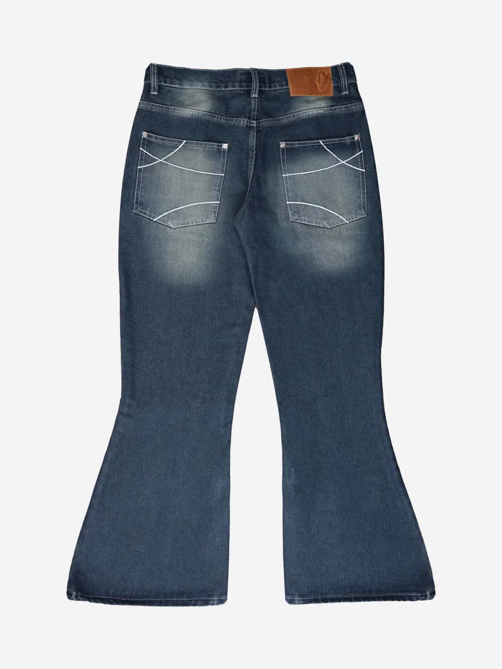 Wide Flare Denim Pants - Vintage Washed