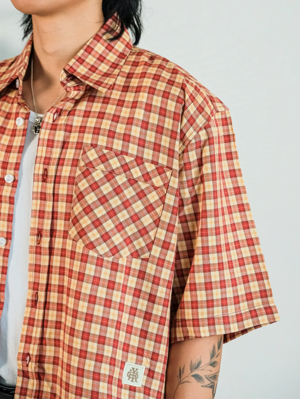 Boxy Plaid Shirt in Red