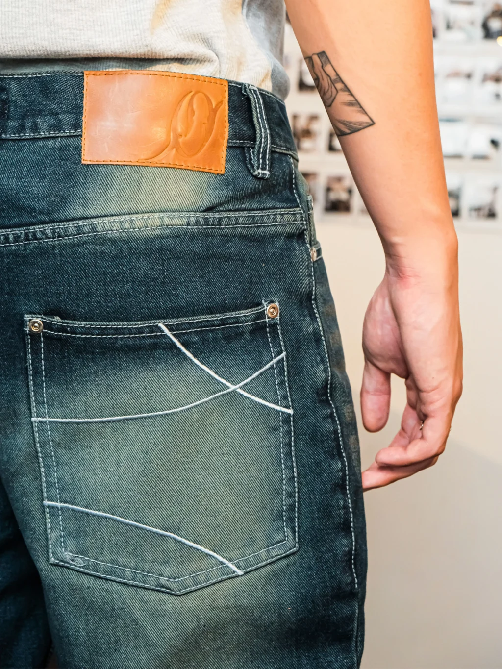 Wide Flare Denim Pants - Vintage Washed