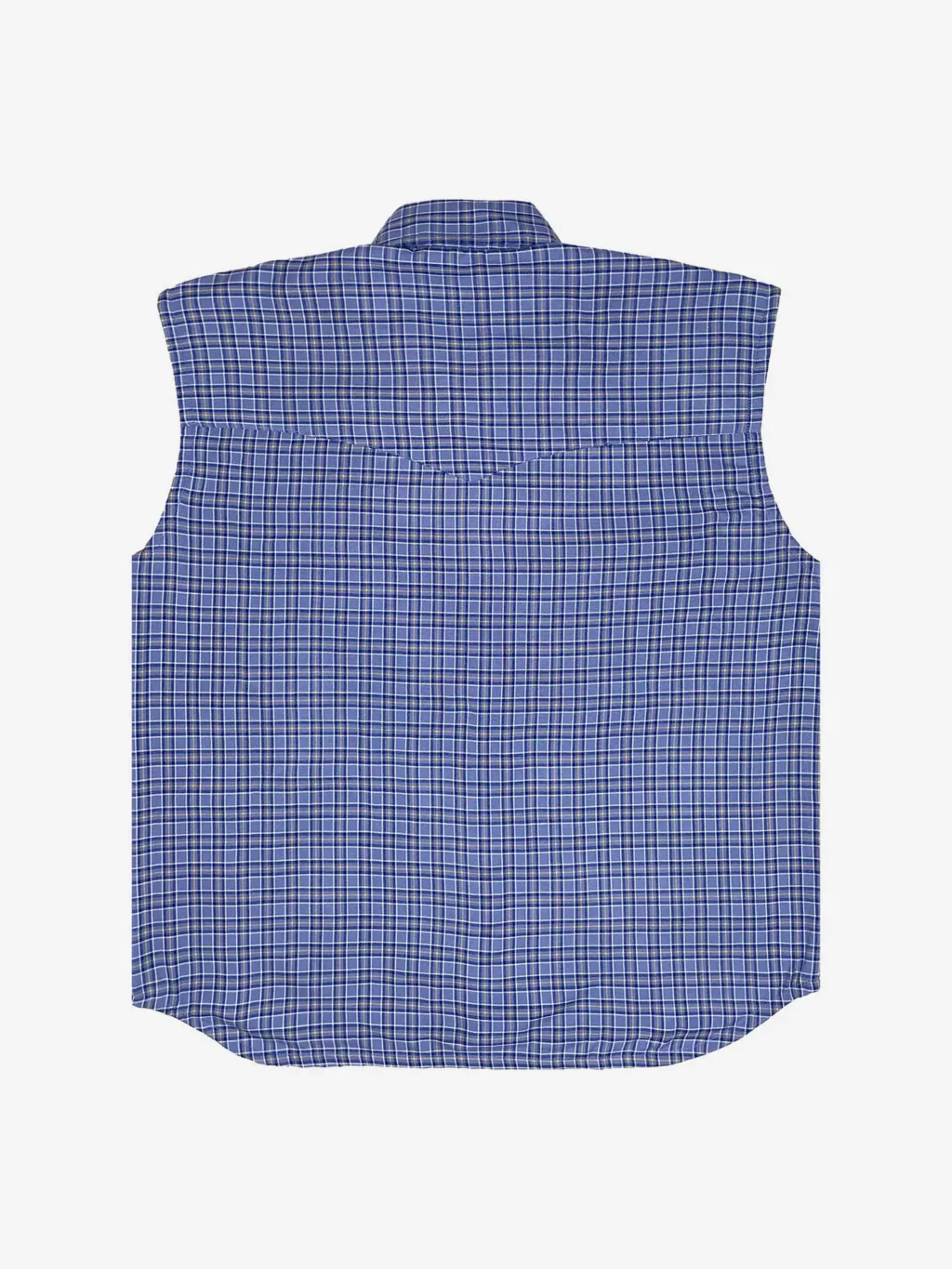 Sleeveless Plaid Shirt in Blue