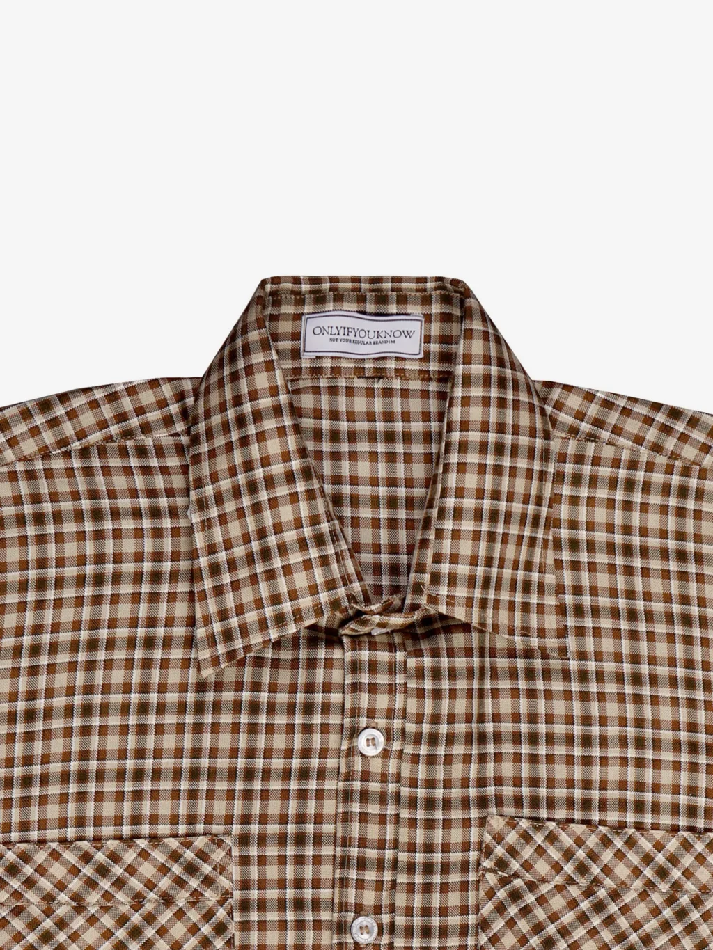 Sleeveless Plaid Shirt in Mocha Brown