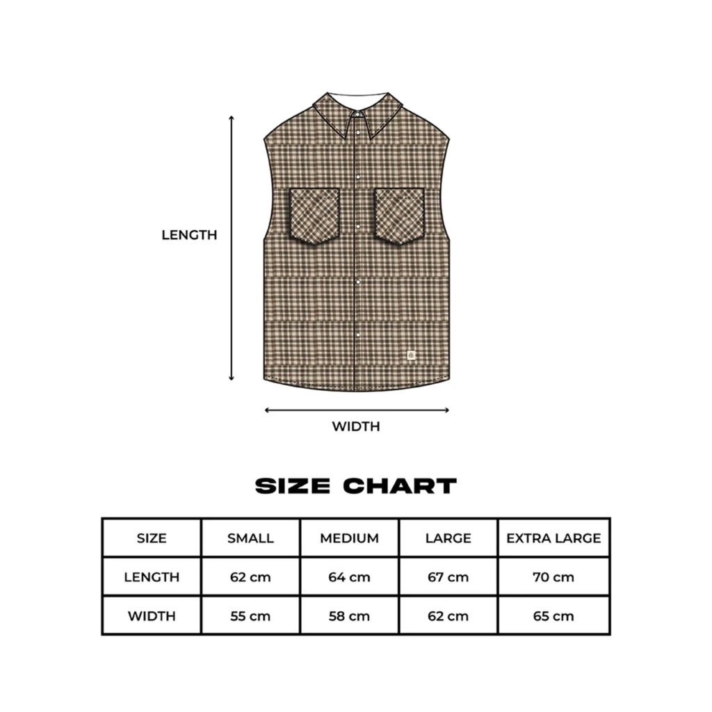 Sleeveless Plaid Shirt in Mocha Brown