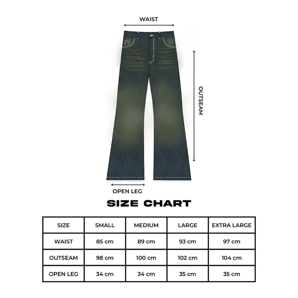 Wide Flare Denim Pants - Vintage Washed