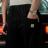 Basic Black Balloon Sweatpants_4 Balloon Sweatpants in Black Heavyweight Cotton 330gsm - Basic Signature