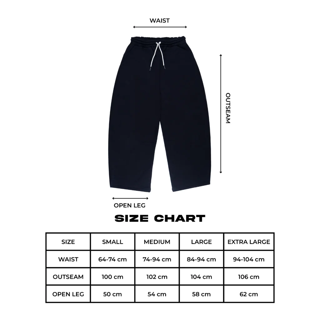 Balloon Sweatpants in Black Heavyweight Cotton 330gsm - Basic Signature
