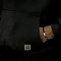 Basic Black Hoodie_4 Black Hoodie Heavyweight Cotton 330gsm - Basic Signature