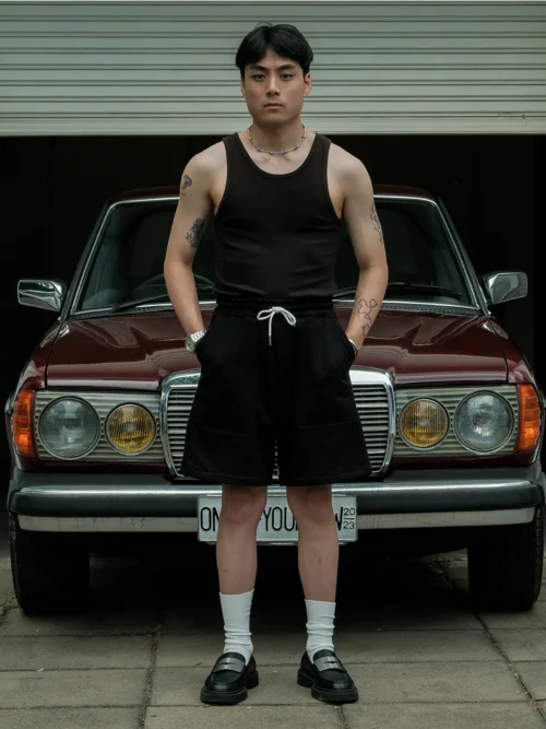Black Shorts Heavyweight Cotton 330gsm - Basic Signature