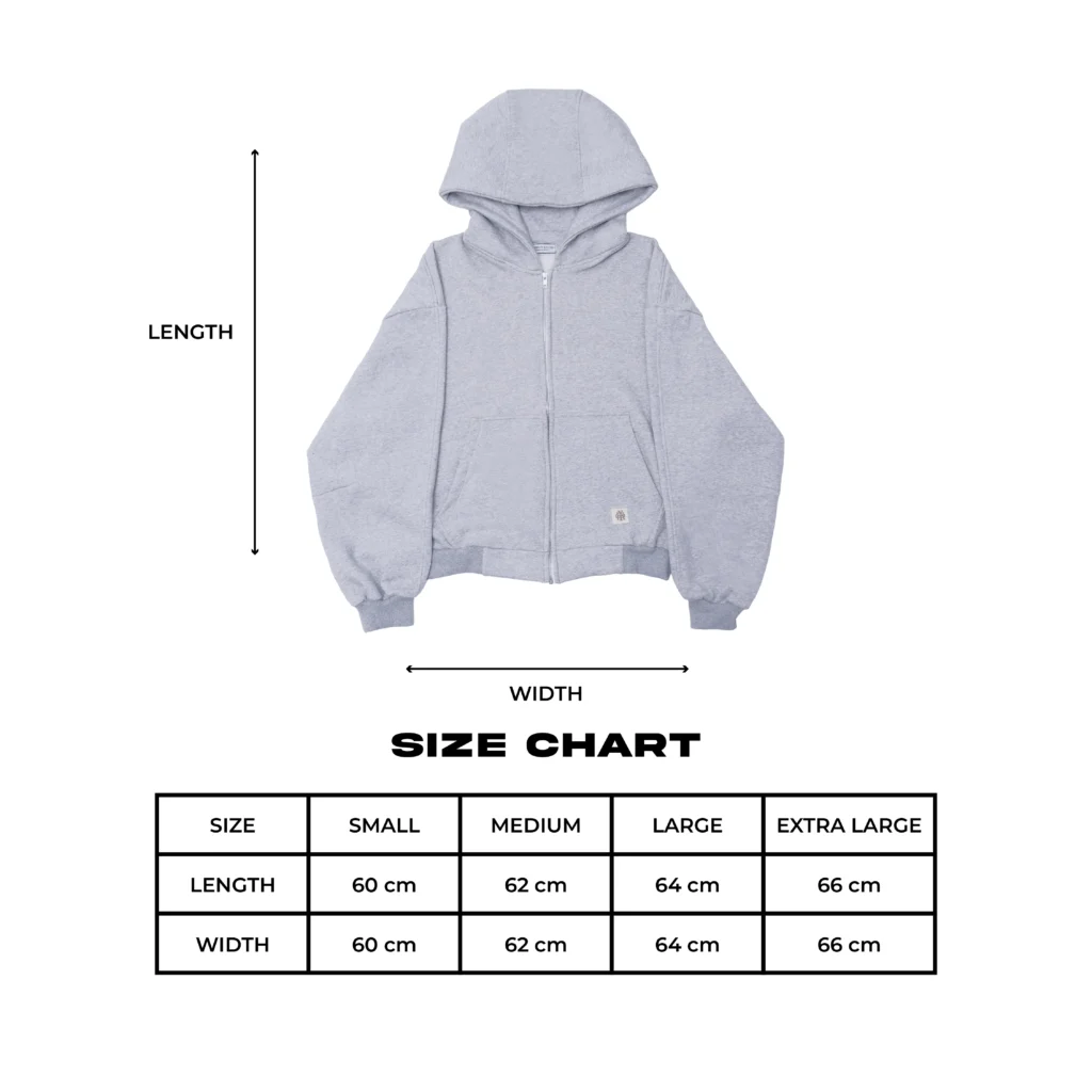 Misty Zip Hoodie Heavyweight Cotton 330gsm - Basic Signature