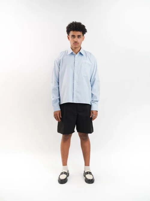 Boxy Striped Shirt in Haze Blue_1 Boxy Striped Shirt in Haze Blue