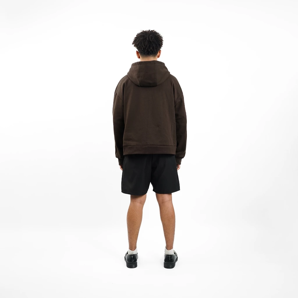 Coffee Zip Hoodie Heavyweight Cotton 375gsm_2 Coffee Zip Hoodie Heavyweight Cotton 375gsm