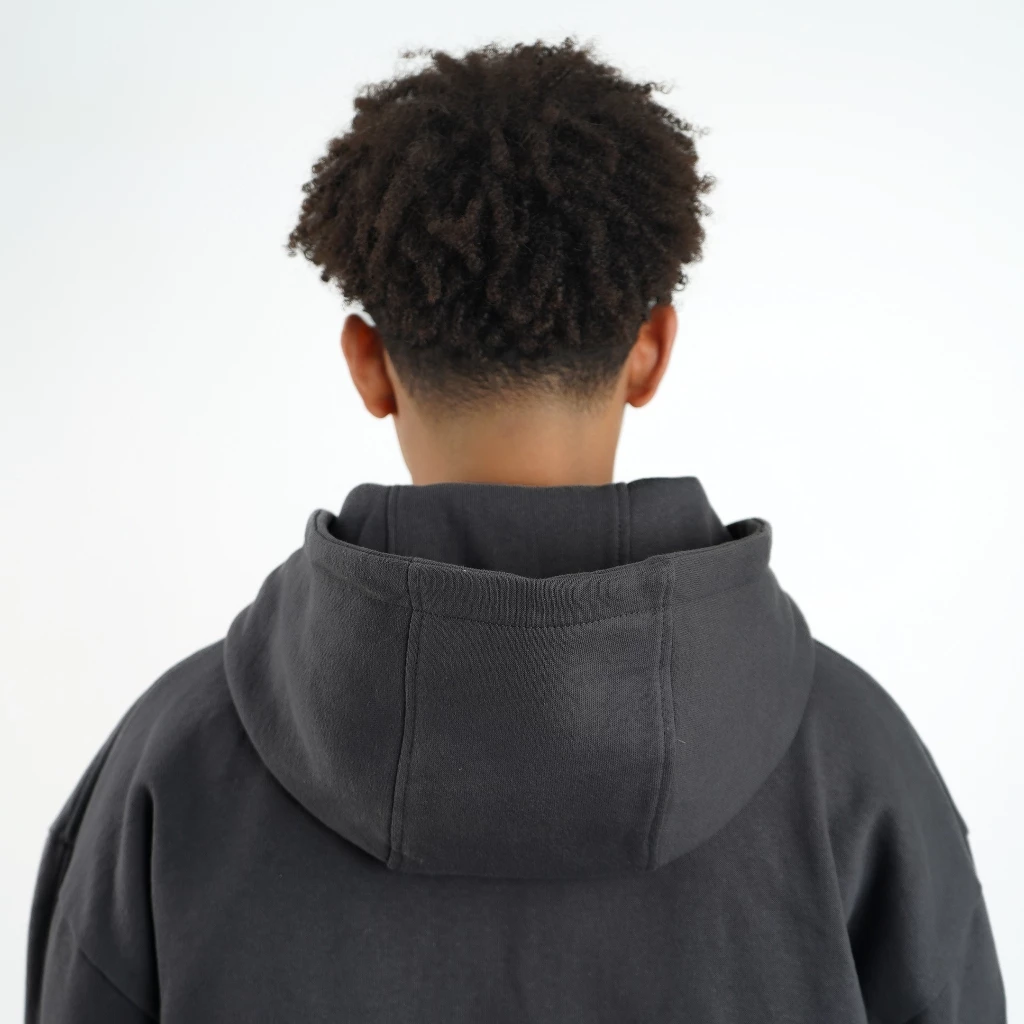 Dark Grey Zip Hoodie Heavyweight Cotton 375gsm_3 Dark Grey Zip Hoodie Heavyweight Cotton 375gsm