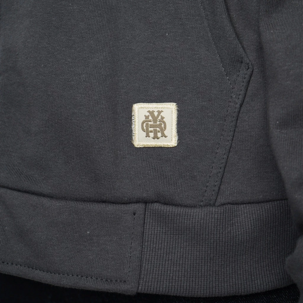 Dark Grey Zip Hoodie Heavyweight Cotton 375gsm_5 Dark Grey Zip Hoodie Heavyweight Cotton 375gsm